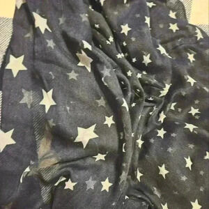 Sonoma Womens Navy Blue Infinity Scarf with Stars Throughout